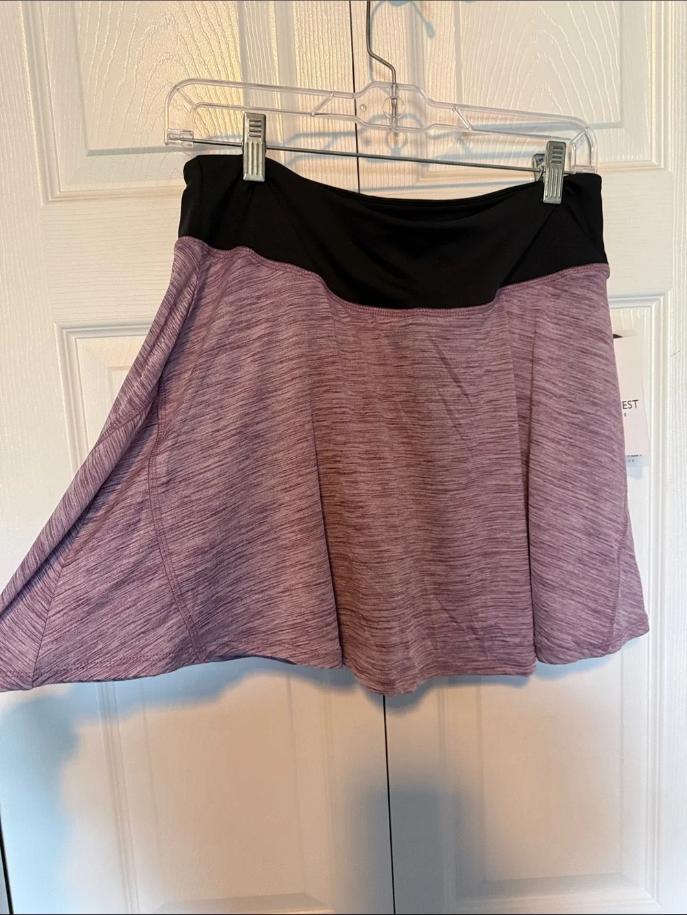Nine West Lavender Knit Skater Skirt with Black Waistband
